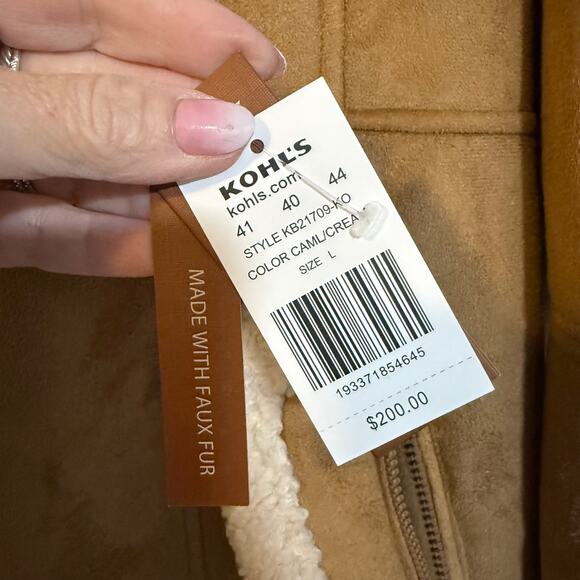 NEW Koolaburra by UGG Faux Suede Sherling Jacket sz L - Picture 5 of 6